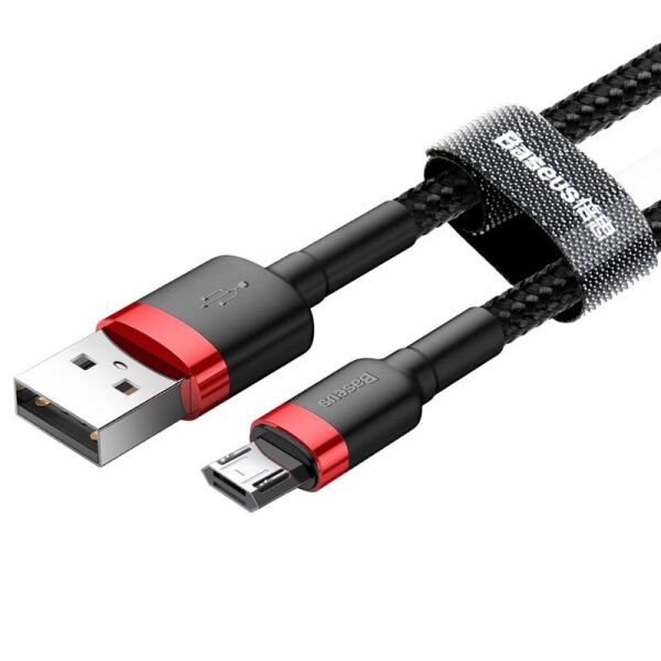 Baseus Cafule 1.5A 2M Micro Usb Data Şarj Kablosu CAMKLF-C91 Kırmızı/Siyah