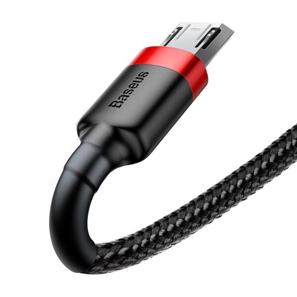 Baseus Cafule 1.5A 2M Micro Usb Data Şarj Kablosu CAMKLF-C91 Kırmızı/Siyah