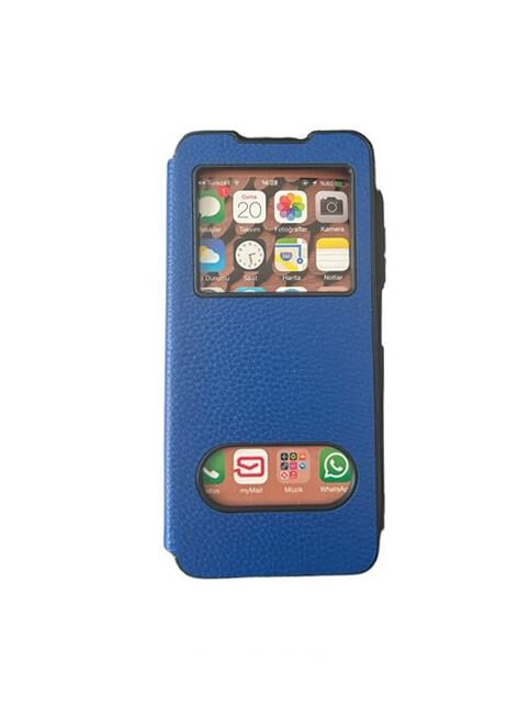 Jopus Poco M3 ile Uyumlu Premium Kapaklı Kılıf Mavi