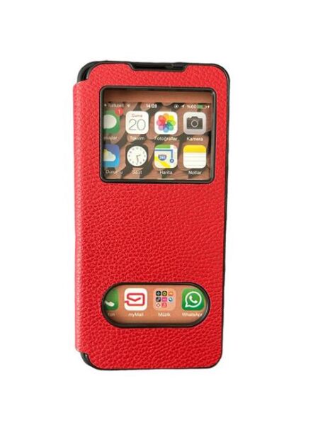 Jopus Poco M3 ile Uyumlu Premium Kapaklı Kılıf Kırmızı