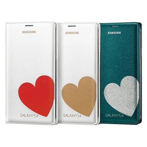 Galaxy S5 ile Uyumlu Moschino Flip Wallet Kılıf Kırmızı Kalp EF-WG900RREGWW (Out)
