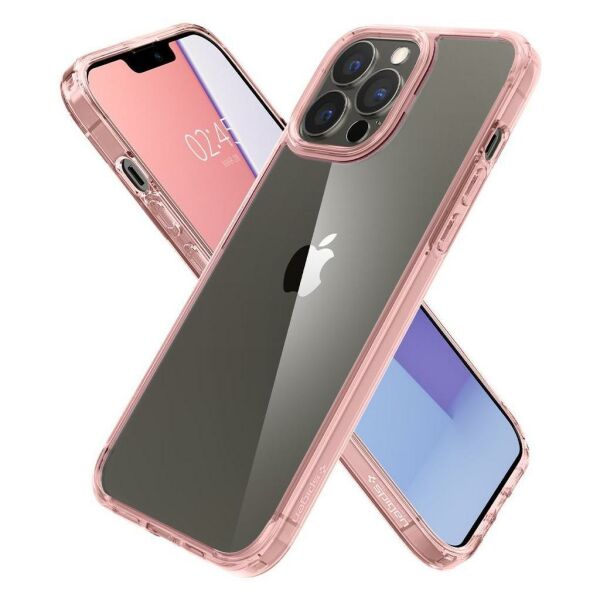 Spigen iPhone 13 Pro Max ile Uyumlu Kılıf Ultra Hybrid Rose Crystal