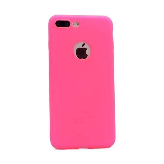 iPhone 7 Plus ile Uyumlu İnce Silikon Kılıf Pembe