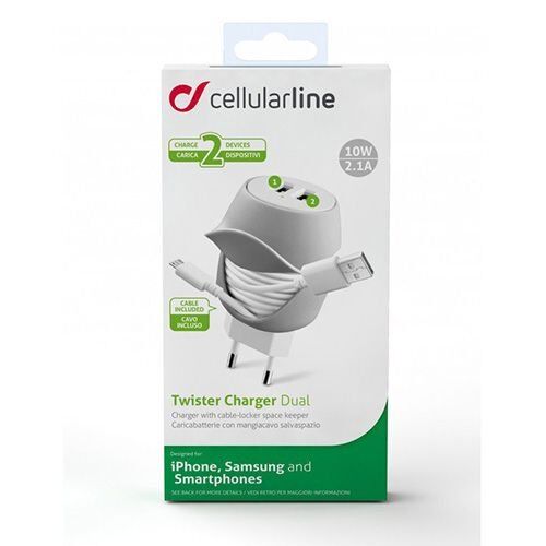 Cellular Line Twister Charger Dual 10W 2.1A Seyahat Şarj Aleti