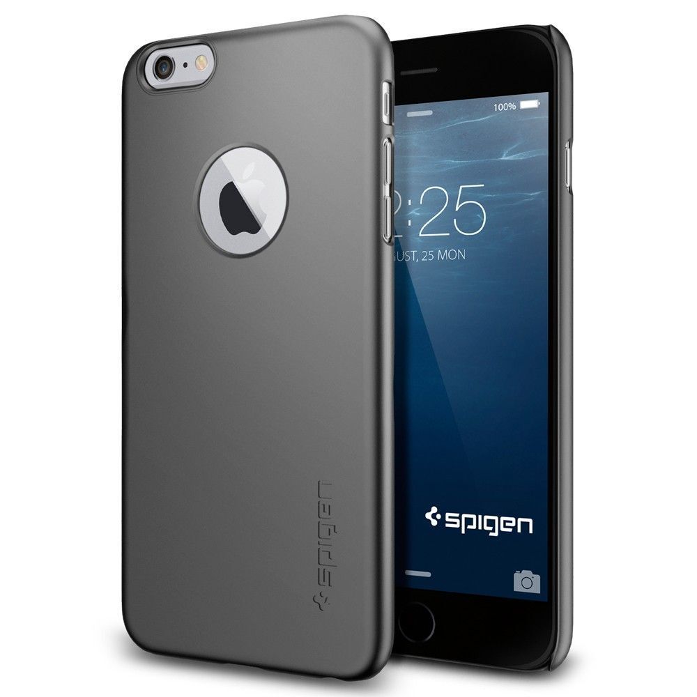 Spigen iPhone 6 Plus/6s Plus ile Uyumlu Kılıf Thin Fit A Ultra İnce Gun Metal