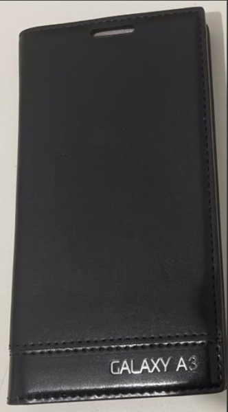 Galaxy A3 (A300) ile Uyumlu Kılıf Milano Serisi Kapaklı Siyah