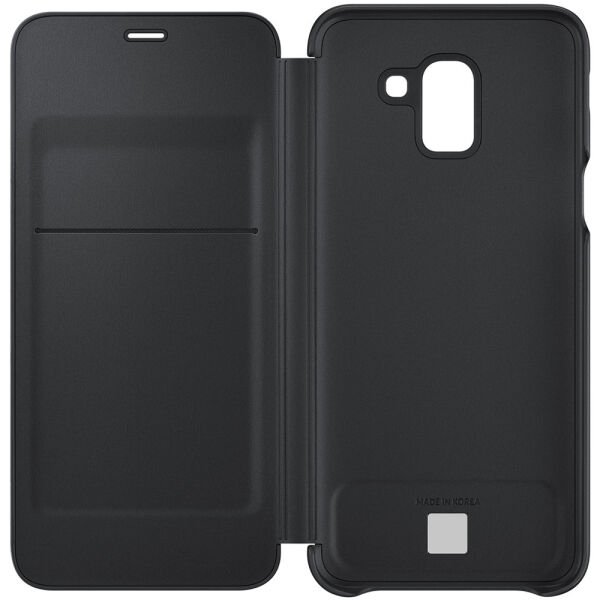 Galaxy J6 2018 ile Uyumlu Wallet Cover Kılıf Siyah EF-WJ600CBEGWW