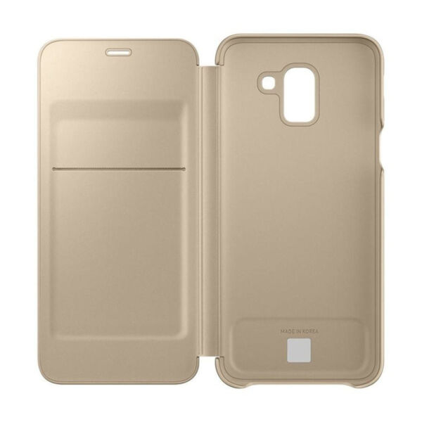 Galaxy J6 2018 ile Uyumlu Wallet Cover Kılıf Altın EF-WJ600CFEGWW