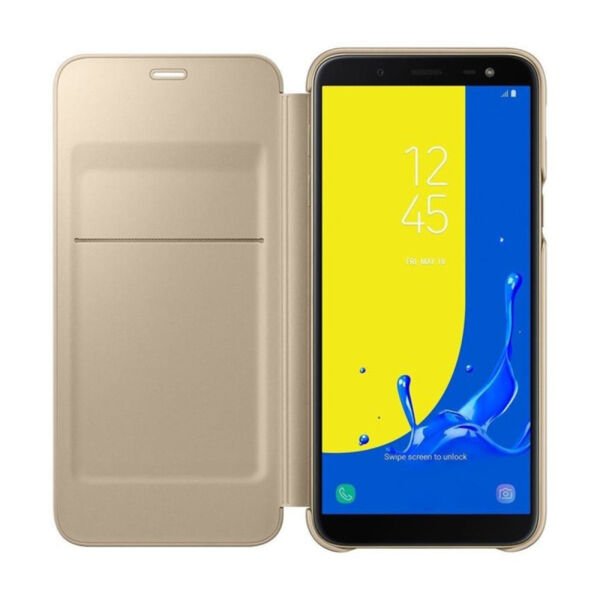 Galaxy J6 2018 ile Uyumlu Wallet Cover Kılıf Altın EF-WJ600CFEGWW