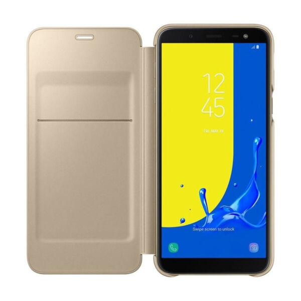Galaxy J6 2018 ile Uyumlu Wallet Cover Kılıf Altın EF-WJ600CFEGWW