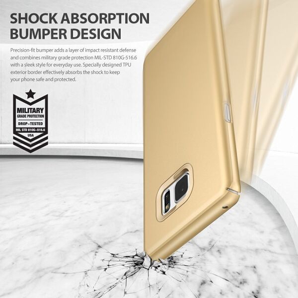 Ringke Slim Galaxy Note 7 FE ile Uyumlu Kılıf Royal Gold