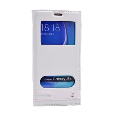 Galaxy S7 ile Uyumlu Elite Serisi Pencereli Kapaklı Kılıf Beyaz