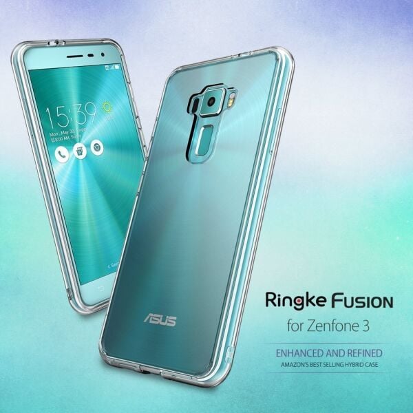 Ringke Fusion ZenFone 3 ile Uyumlu Kılıf Smoke Black TPU Bumper Extra Darbe Emici