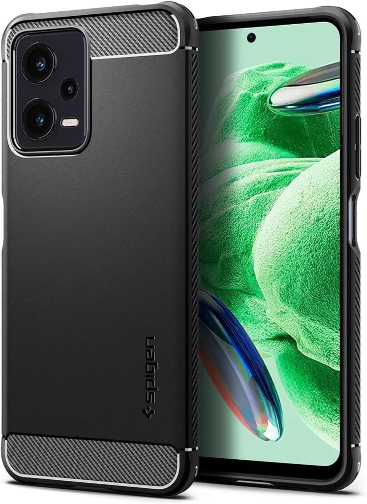 Spigen POCO X5 5G / Redmi Note 12 5G ile Uyumlu Kılıf Rugged Armor Matte Black