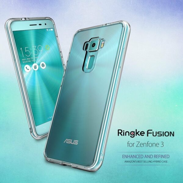 Ringke Fusion ZenFone 3ile Uyumlu  Kılıf Crystal Clear TPU Bumper Extra Darbe Emici