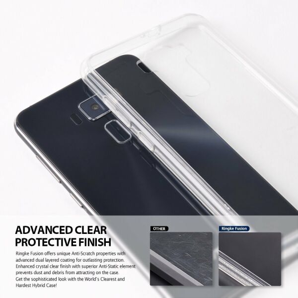 Ringke Fusion ZenFone 3ile Uyumlu  Kılıf Crystal Clear TPU Bumper Extra Darbe Emici