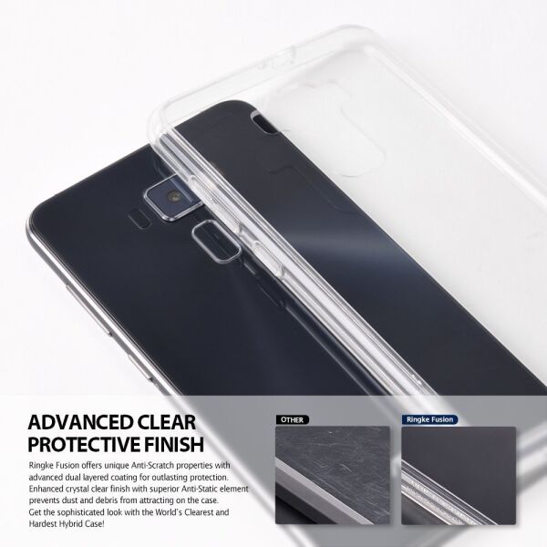 Ringke Fusion ZenFone 3ile Uyumlu  Kılıf Crystal Clear TPU Bumper Extra Darbe Emici