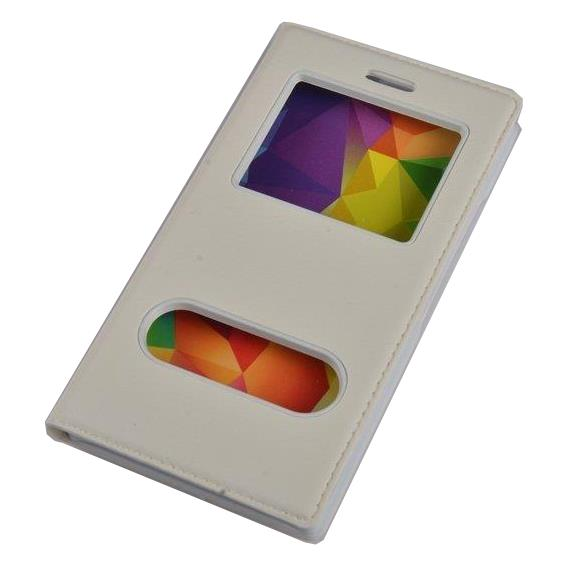 Jopus K5 ile Uyumlu Suni Deri KK-147 Kapaklı Koruma Kılıfı Beyaz