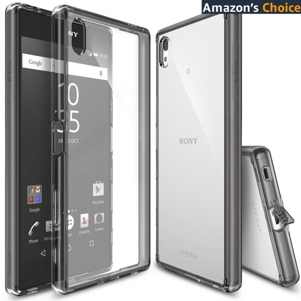 Ringke Fusion Xpreia Z5 Premium ile Uyumlu Kılıf Smoke Black TPU Bumper Extra Darbe Emici