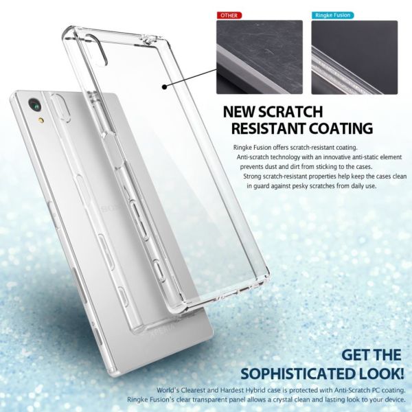 Ringke Fusion Xpreia Z5 Premium ile Uyumlu Kılıf Crystal Clear TPU Bumper Extra Darbe Emici