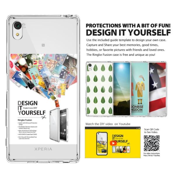 Ringke Fusion Xpreia Z5 Premium ile Uyumlu Kılıf Crystal Clear TPU Bumper Extra Darbe Emici