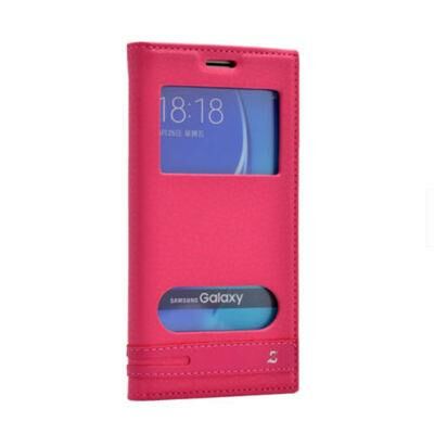 Galaxy S7 ile Uyumlu Elite Serisi Pencereli Kapaklı Kılıf Pembe