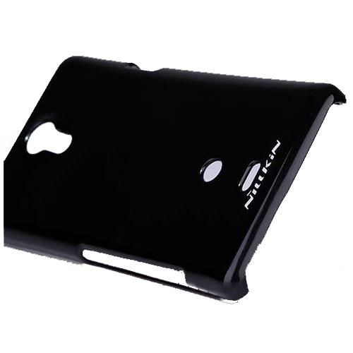 Nillkin Xperia T LT30p ile Uyumlu Parlak Sert Kauçuk Kılıf Siyah