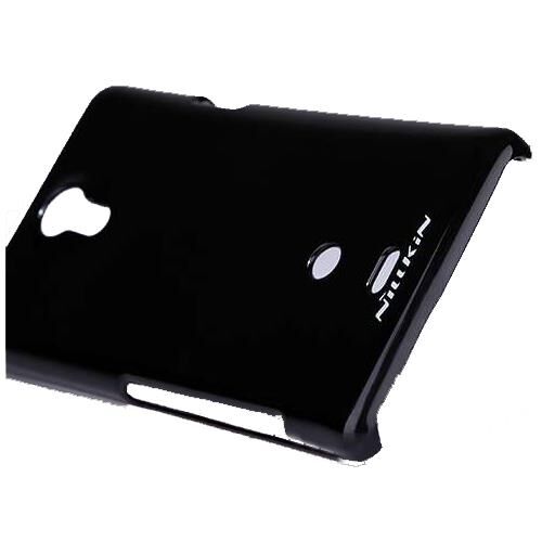 Nillkin Xperia T LT30p ile Uyumlu Parlak Sert Kauçuk Kılıf Siyah