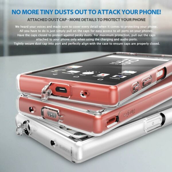 Ringke Fusion Xpreia Z5 Compact ile Uyumlu Kılıf Smoke Black TPU Bumper Extra Darbe Emici