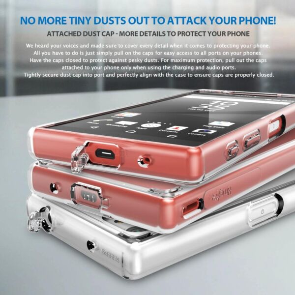 Ringke Fusion Xpreia Z5 Compact ile Uyumlu Kılıf Smoke Black TPU Bumper Extra Darbe Emici