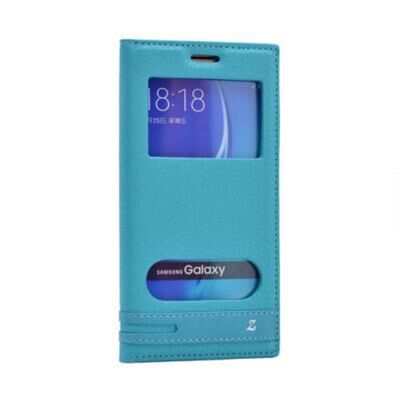 Galaxy S7 ile Uyumlu Elite Serisi Pencereli Kapaklı Kılıf Turkuaz
