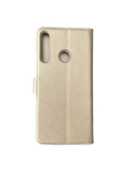 Jopus P40 Lite E ile Uyumlu Kapaklı Kartlıklı Cüzdanlı Kılıf Gold