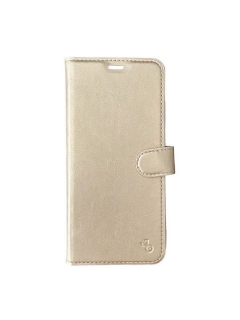 Jopus P40 Lite E ile Uyumlu Kapaklı Kartlıklı Cüzdanlı Kılıf Gold