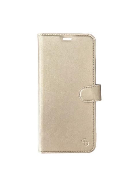 Jopus P40 Lite E ile Uyumlu Kapaklı Kartlıklı Cüzdanlı Kılıf Gold