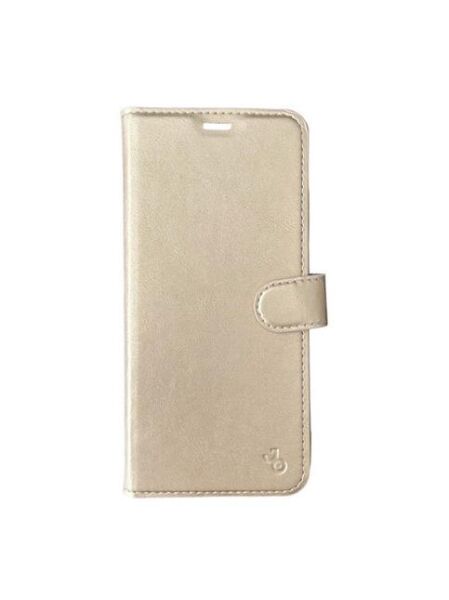 Jopus P40 Lite E ile Uyumlu Kapaklı Kartlıklı Cüzdanlı Kılıf Gold