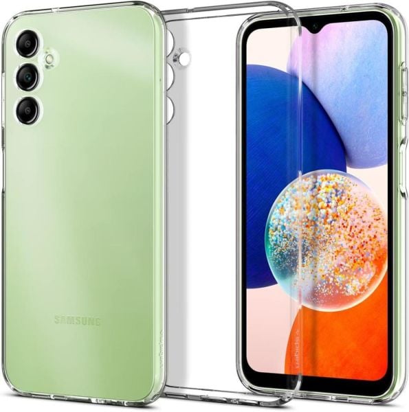 Spigen Galaxy A14 5G ile Uyumlu Kılıf Liquid Crystal 4 Tarafı Tam Koruma Crystal Clear