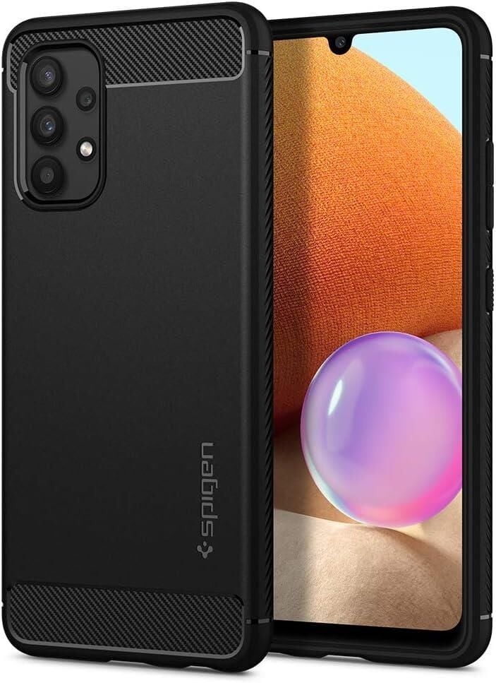 Spigen Galaxy A32 LTE ile Uyumlu Kılıf Rugged Armor Matte Black