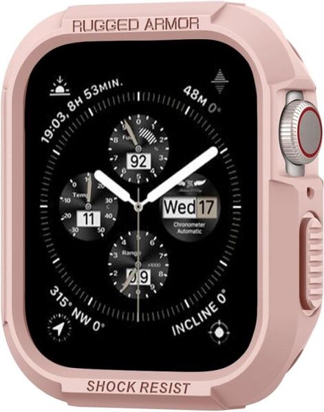 Spigen Watch 40mm Seri Seri 6/SE/5/4 ile Uyumlu Kılıf Rugged Armor Rose Gold