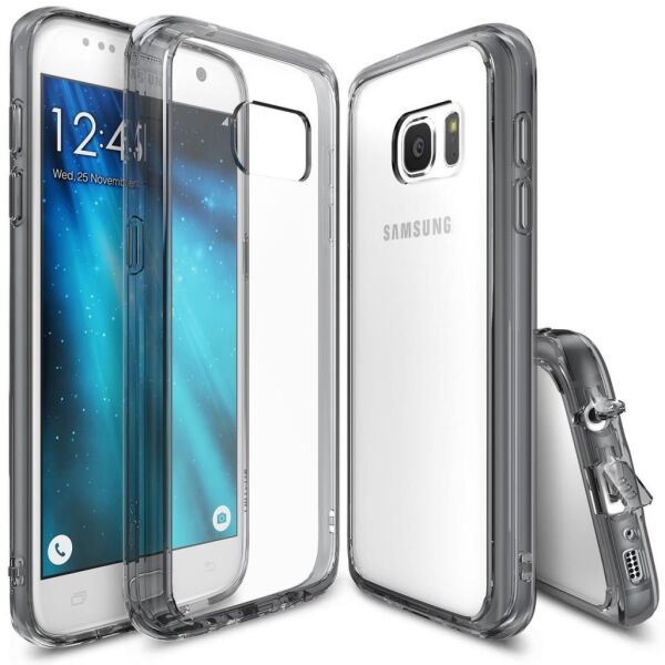 Ringke Fusion Galaxy S7 ile Uyumlu Kılıf Smoke Black TPU Bumper Extra Darbe Emici