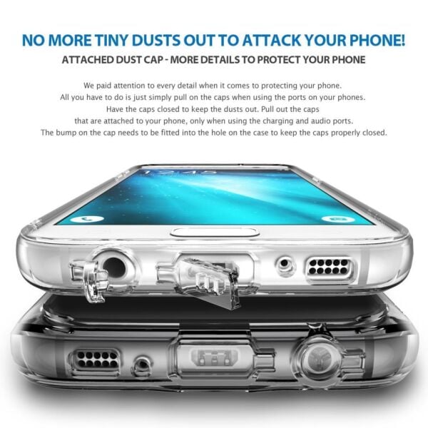 Ringke Fusion Galaxy S7 ile Uyumlu Kılıf Smoke Black TPU Bumper Extra Darbe Emici