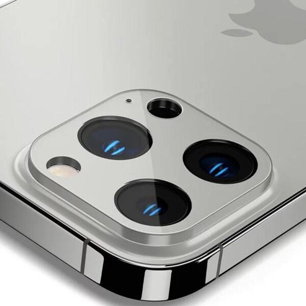 Spigen iPhone 13 Pro Max / iPhone 13 Pro ile Uyumlu Kamera Lens Cam Ekran Koruyucu Glas.tR Optik (2 Adet) Silver