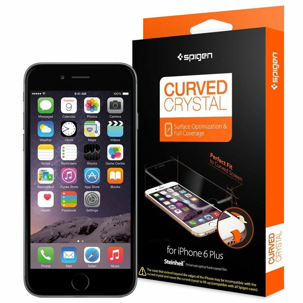 Spigen iPhone 6 Plus/6s Plus ile Uyumlu Ekran Koruyucu Curved Crystal Kavisli Tam Kaplayan ile Uyumlu Ekran Koruyucu (Ön 2 Adet Film)