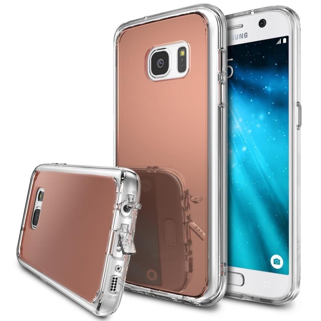 Ringke Mirror Fusion Galaxy S7 ile Uyumlu Aynalı Kılıf Rose Gold