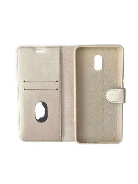 Jopus Mi 8A ile Uyumlu Kapaklı Kartlıklı Cüzdanlı Kılıf Gold