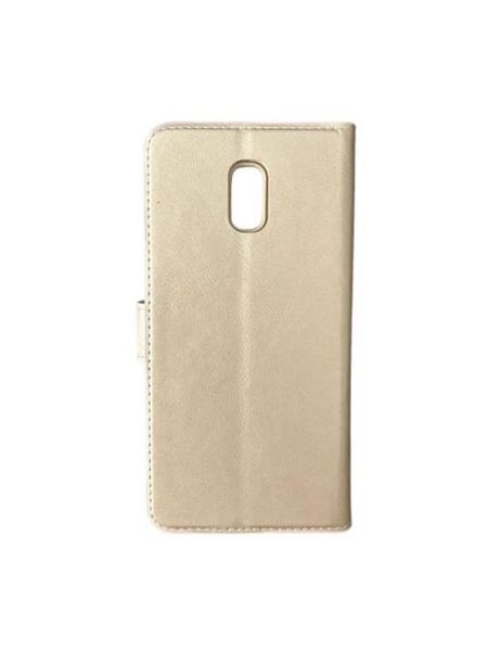 Jopus Mi 8A ile Uyumlu Kapaklı Kartlıklı Cüzdanlı Kılıf Gold