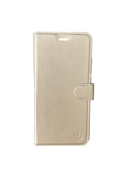 Jopus Mi 8A ile Uyumlu Kapaklı Kartlıklı Cüzdanlı Kılıf Gold