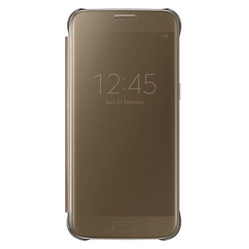 Galaxy S7 ile Uyumlu Clear View Cover Kılıf Altın EF-ZG930CFEGWW