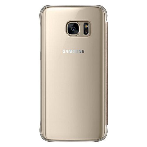 Galaxy S7 ile Uyumlu Clear View Cover Kılıf Altın EF-ZG930CFEGWW
