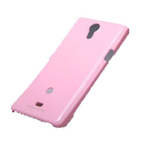 Nillkin Xperia T LT30p ile Uyumlu Parlak Sert Kauçuk Kılıf Pembe