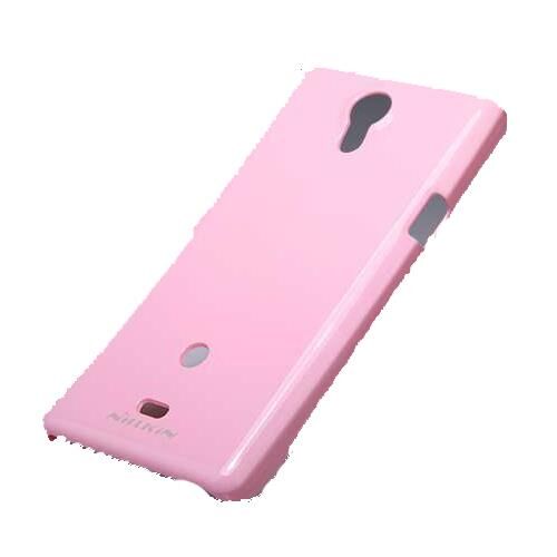 Nillkin Xperia T LT30p ile Uyumlu Parlak Sert Kauçuk Kılıf Pembe